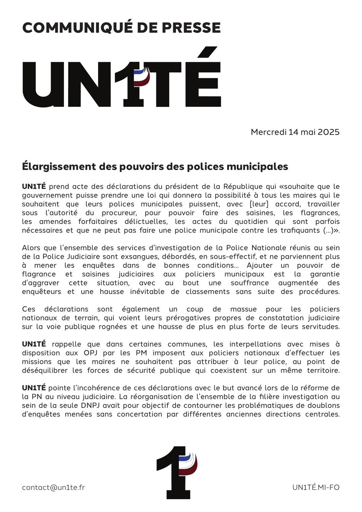 Élargissement des pouvoirs des polices municipales