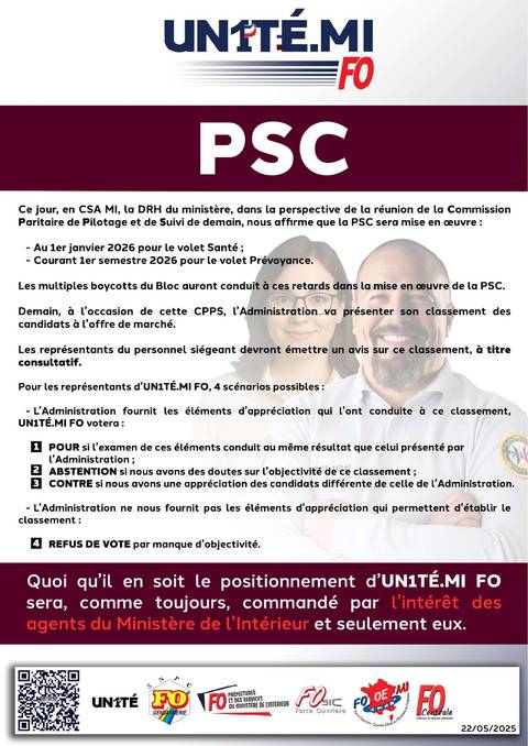 Aperçu — PSC