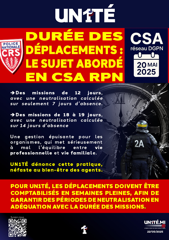 DURÉE DES DÉPLACEMENTS : LE SUJET ABORDÉ EN CSA RPN