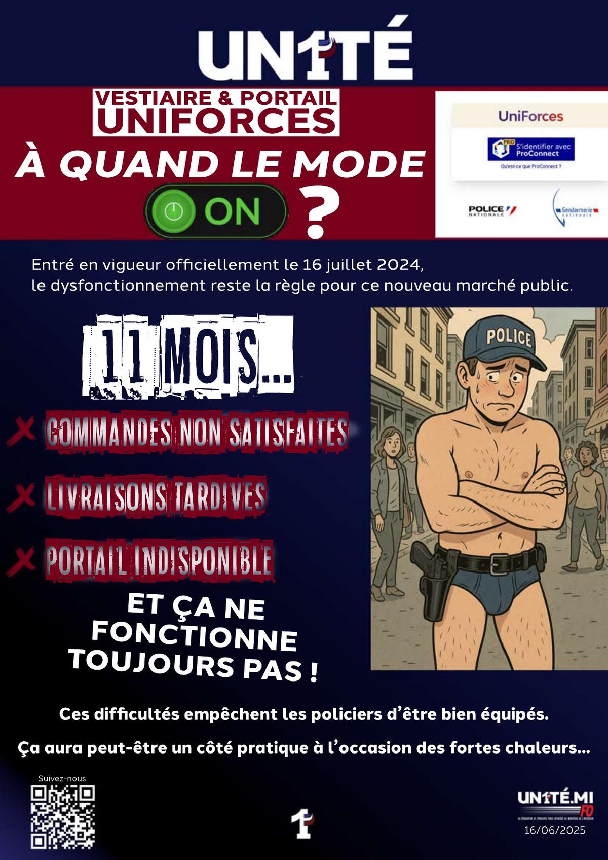Vestiaire &amp; portail Uniforces - À quand le mode « ON » ?