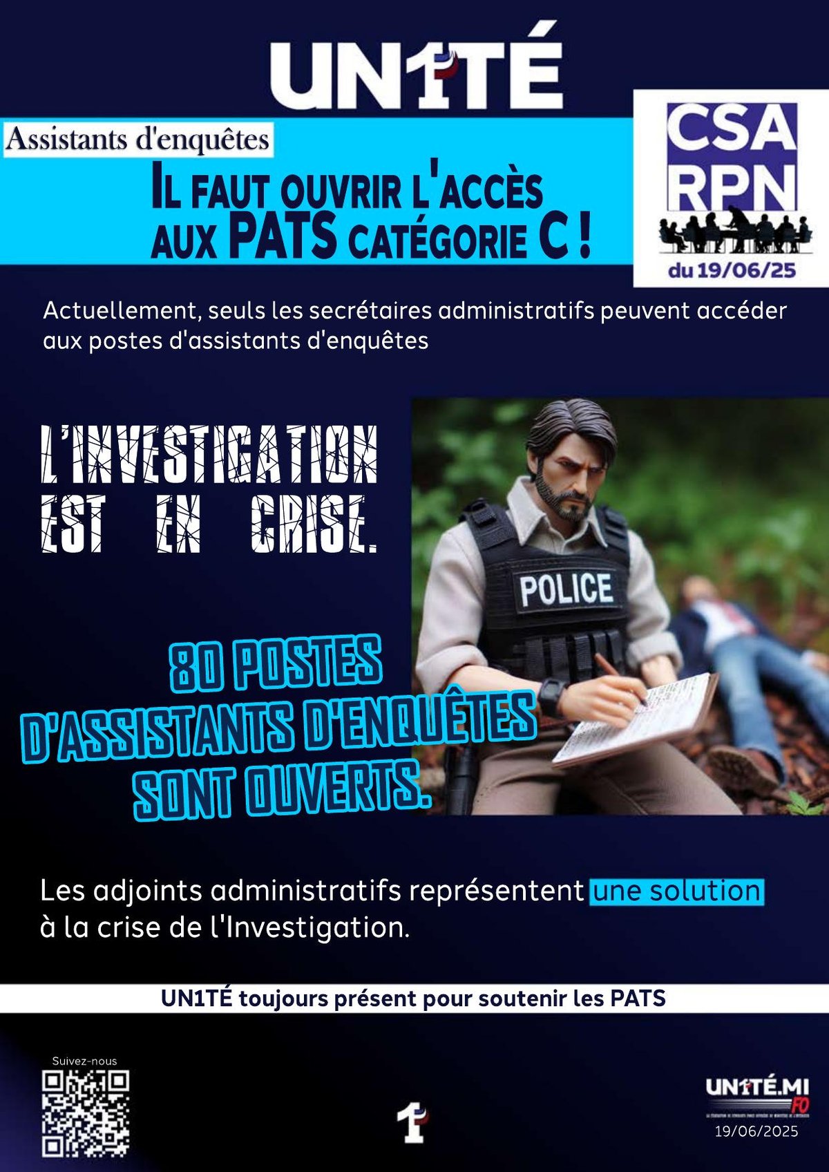 Assistants d'enquêtes : Il faut ouvrir l'accès aux PATS catégorie C !