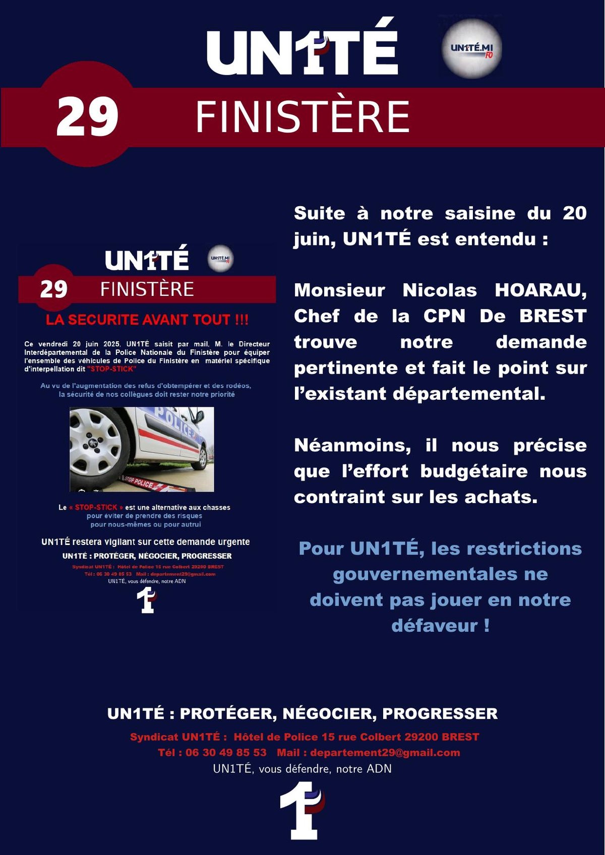 La sécurité avant tout - suite...