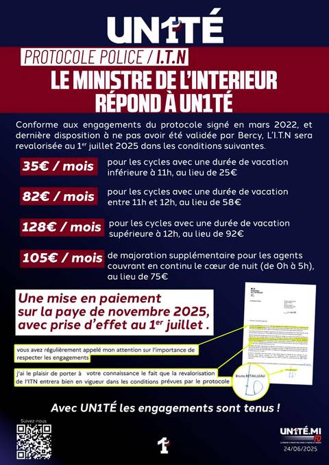 Aperçu — PROTOCOLE POLICE / I.T.N : Le ministre de l’Intérieur répond à UN1TÉ
