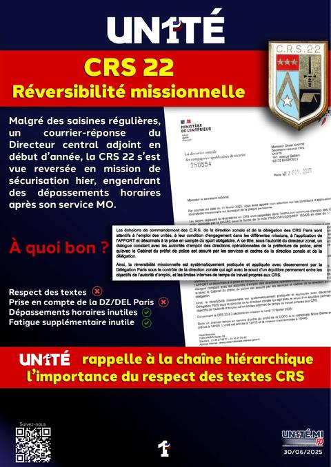 Aperçu — CRS 22 - Réversibilité missionnelle