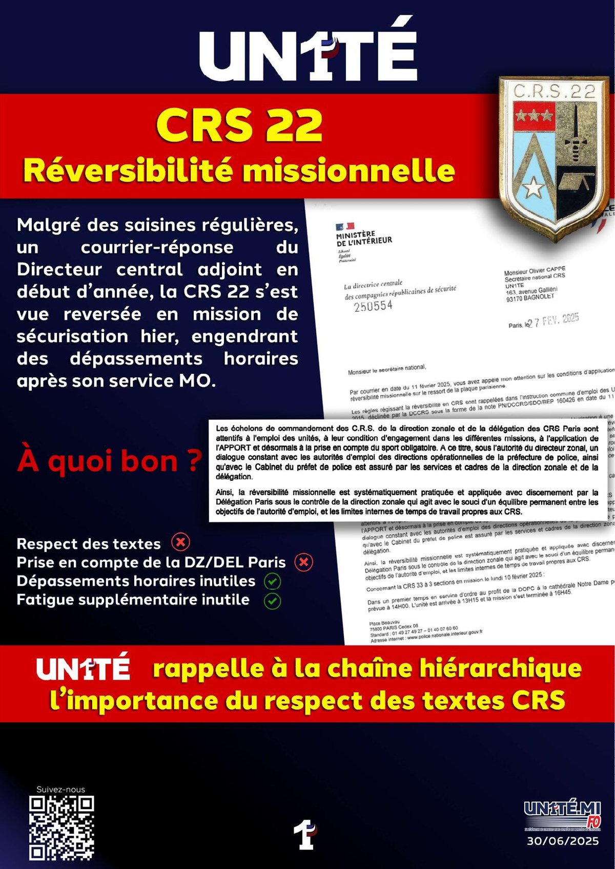 CRS 22 - Réversibilité missionnelle