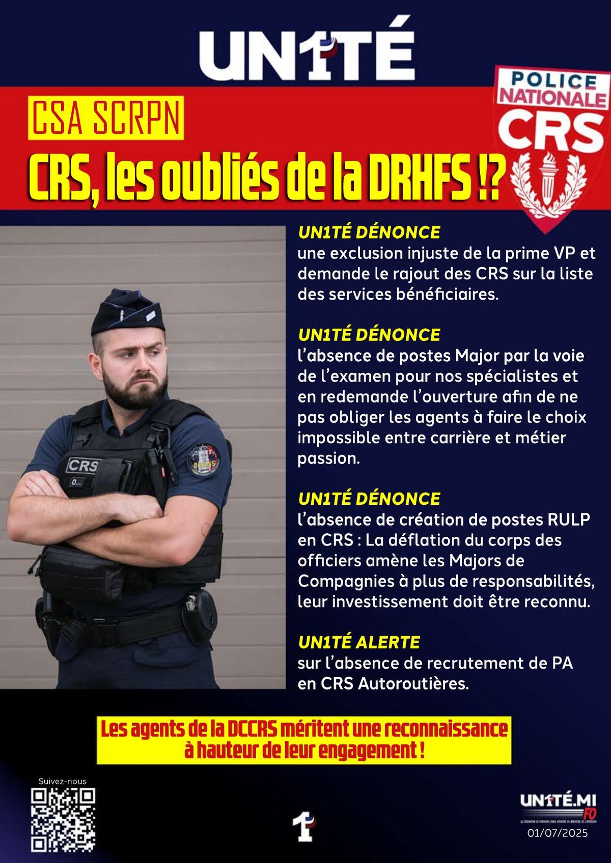CSA SCRPN - CRS, les oubliés de la DRHFS !?