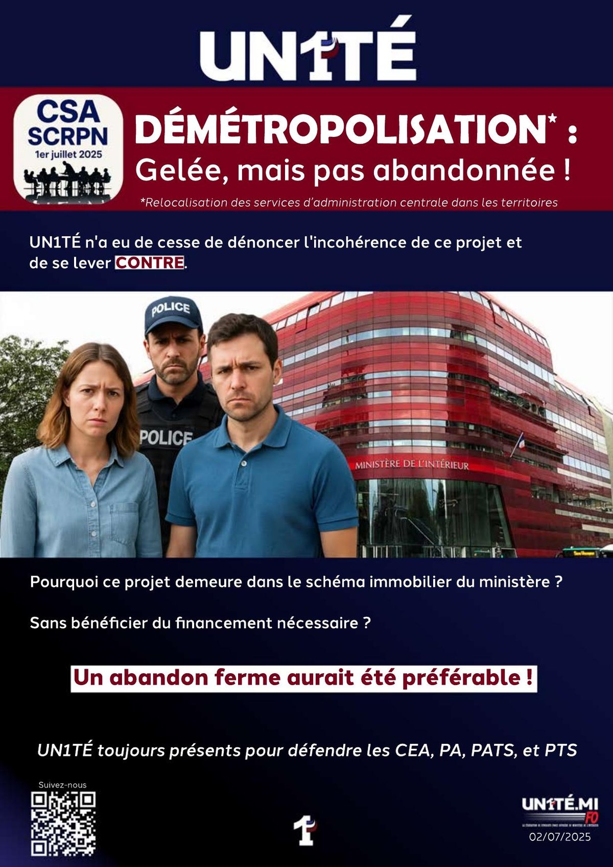 Démétropolisation : Gelée, mais pas abandonnée !