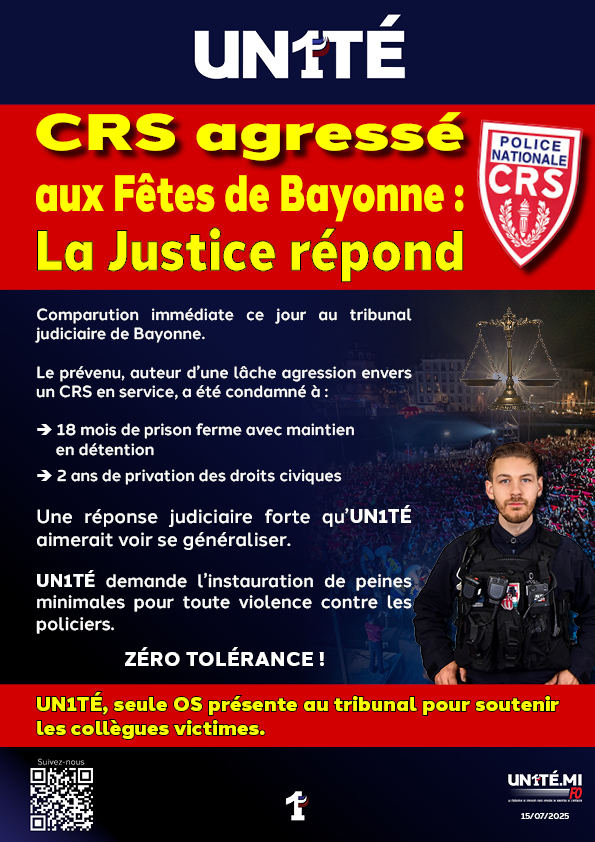 CRS agressé aux Fêtes de Bayonne : La Justice répond