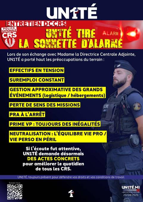 Aperçu — Entretien DCCRS - Un1té tire la sonnette d’alarme