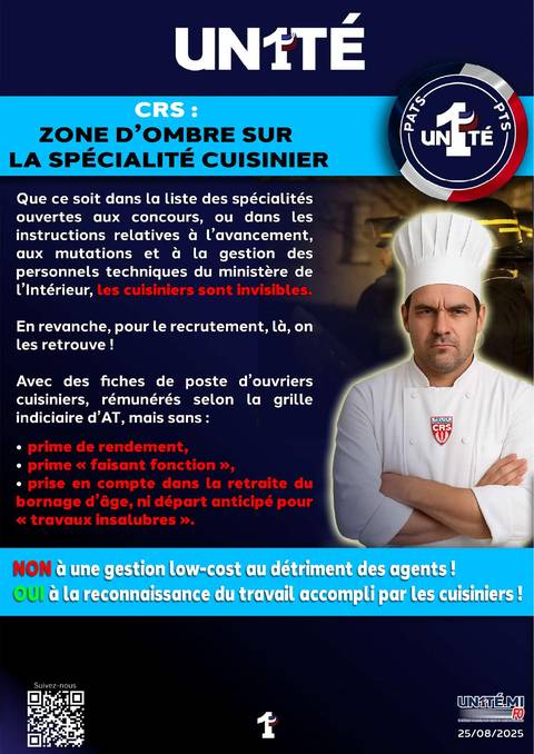 Aperçu — CRS : Zone d’ombre sur la spécialité cuisinier