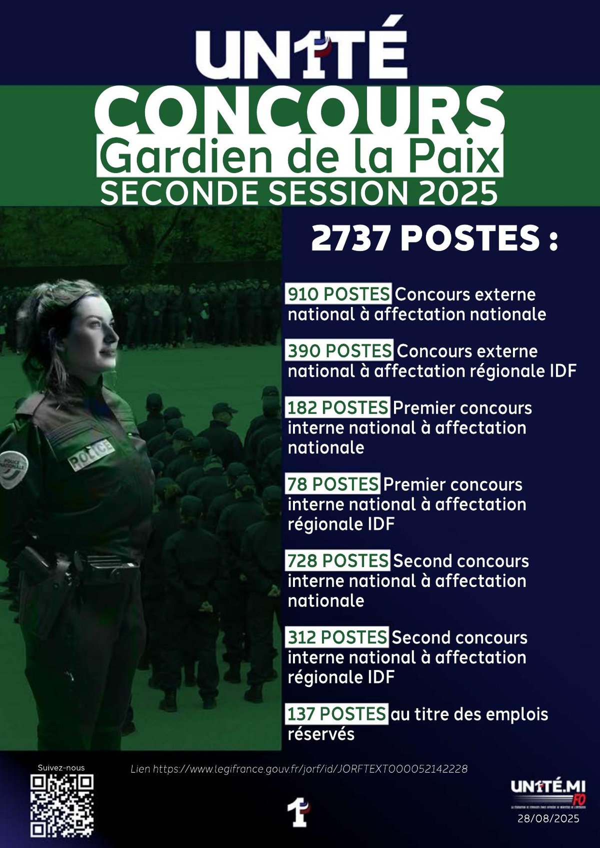 Concours Gardien de la Paix : Seconde session 2025