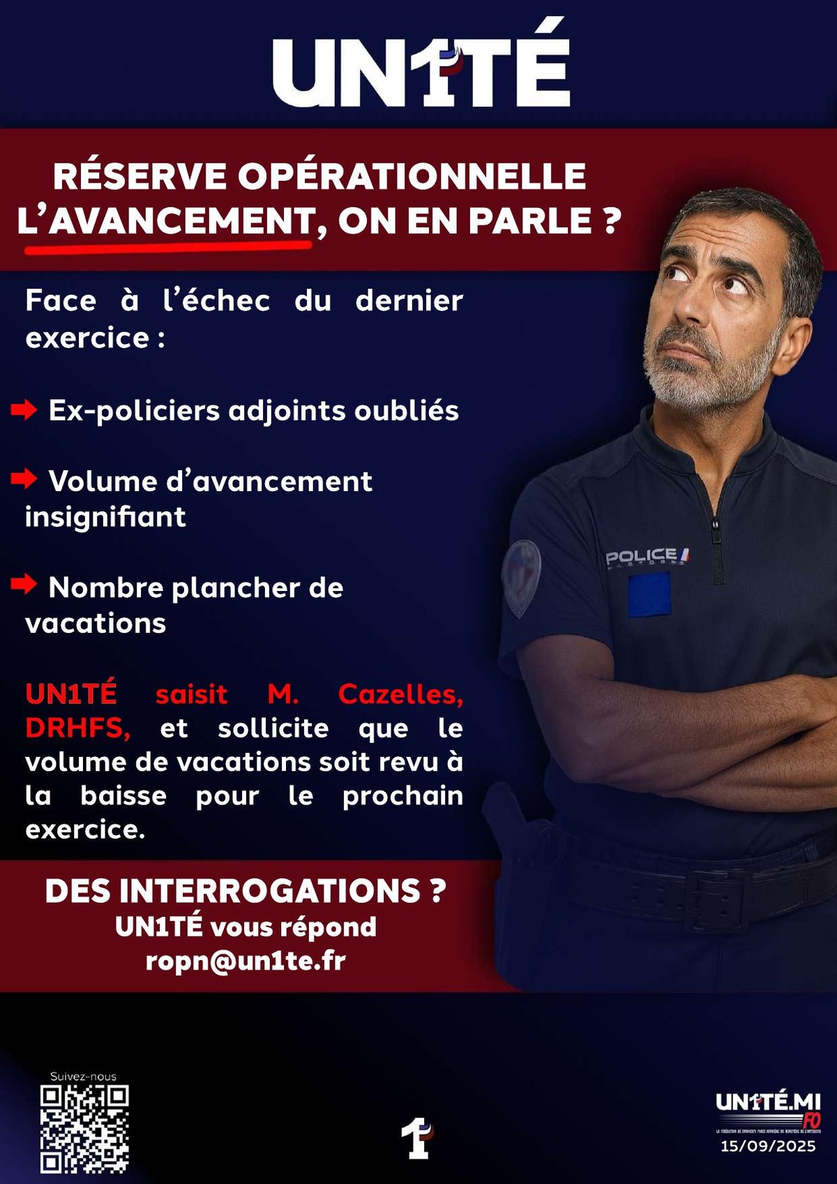 Réserve opérationnelle, l’avancement, on en parle ?