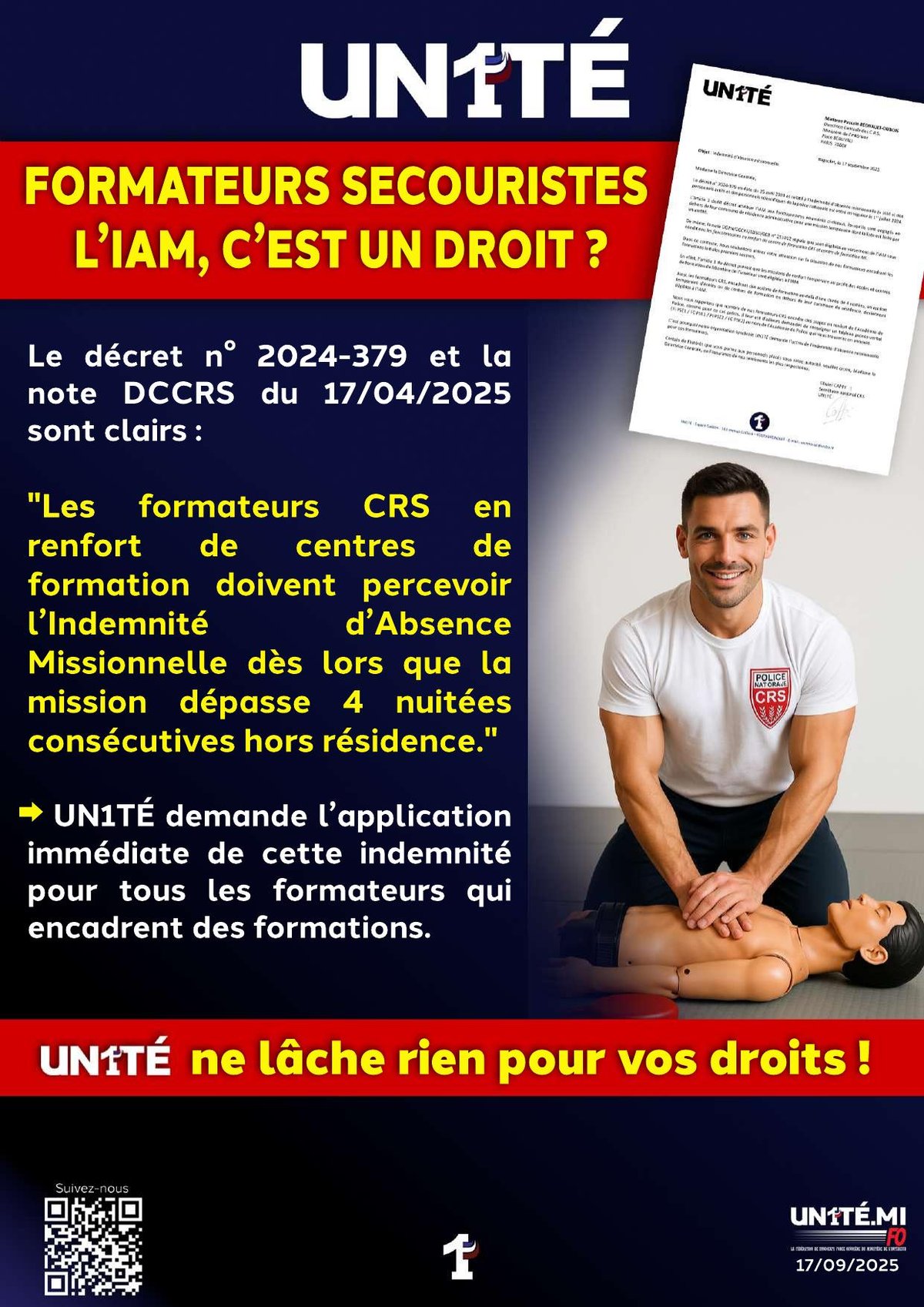 Formateurs secouristes : l’IAM, c’est un droit ?