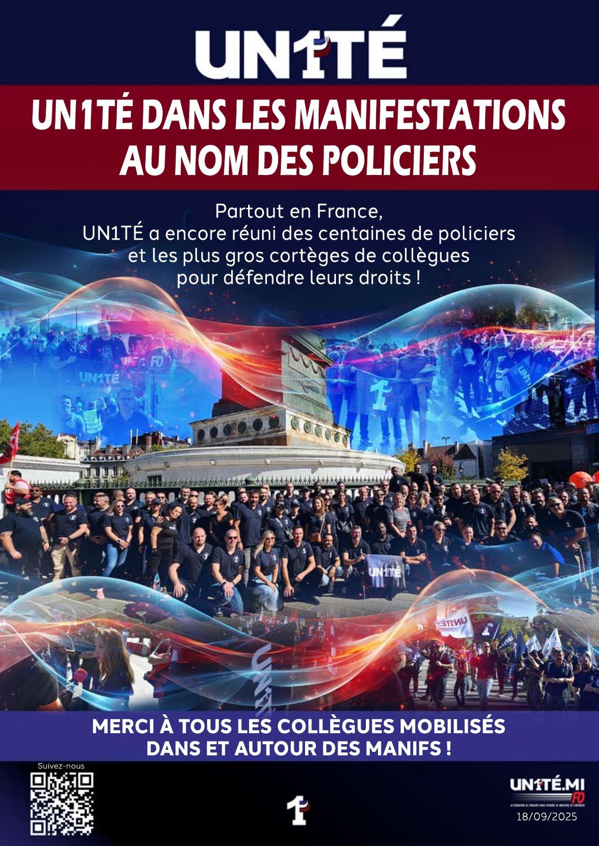UN1TÉ dans les manifestations au nom des policiers