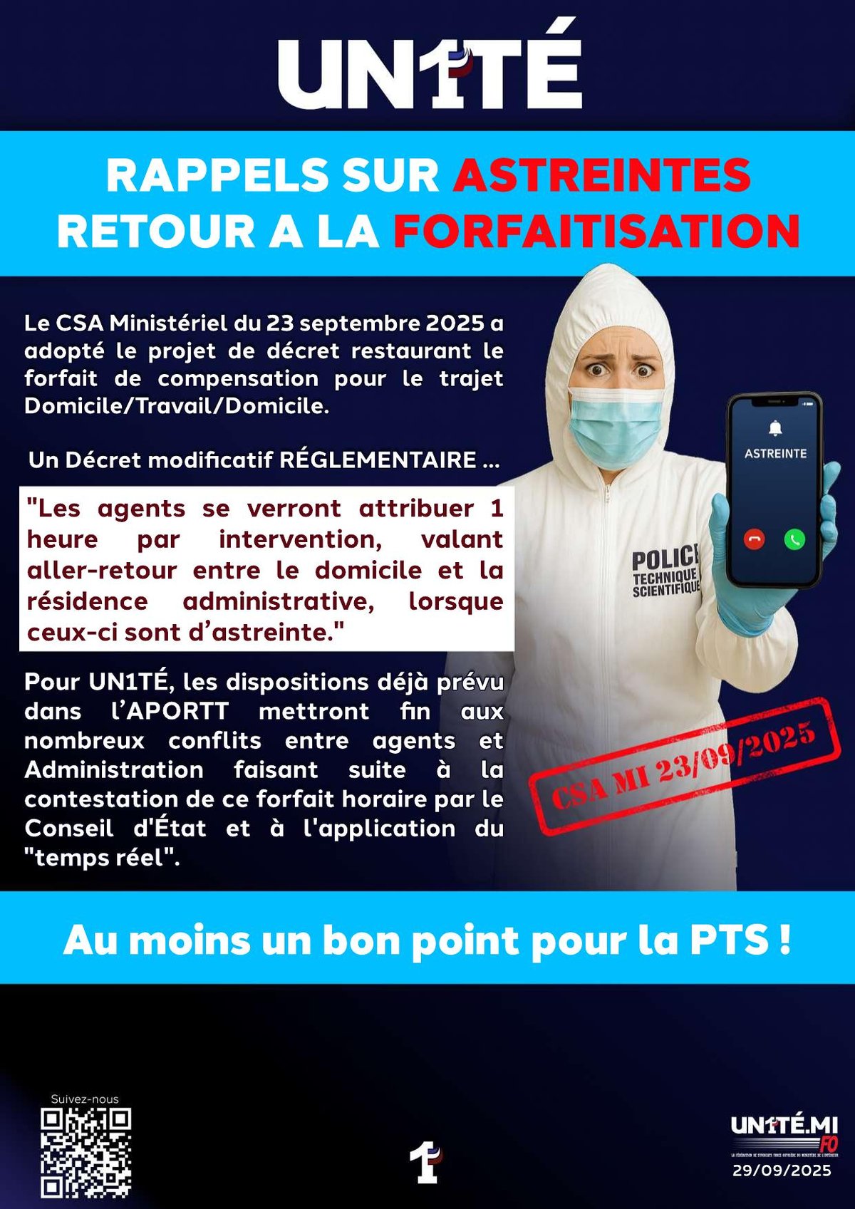 Rappels sur astreintes, retour à la forfaitisation