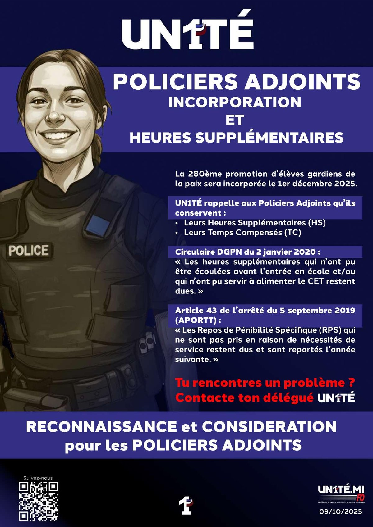 Policiers adjoints incorporation et heures supplémentaires