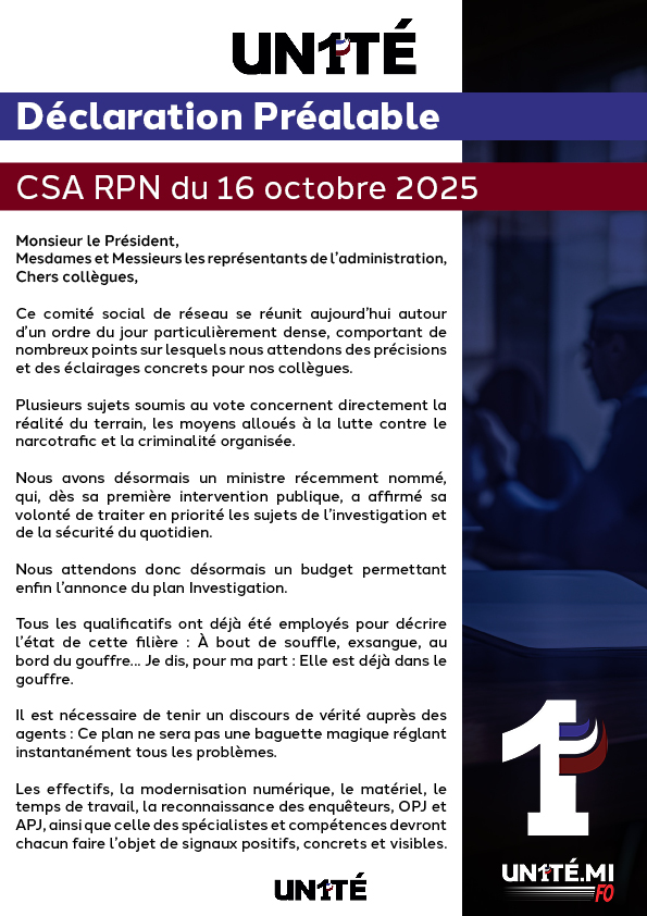 Déclaration préalable CSA RPN
