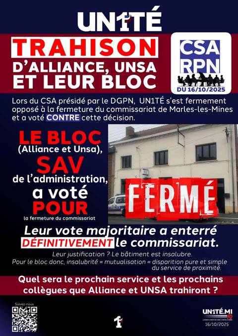 Aperçu — Trahison d’Alliance, UNSA et leur bloc !