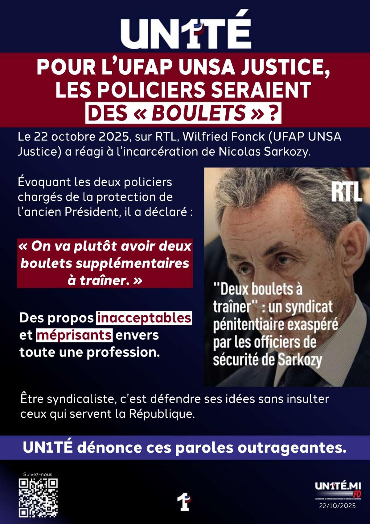 Pour l’UFAP UNSA Justice, les policiers seraient des « boulets » ?