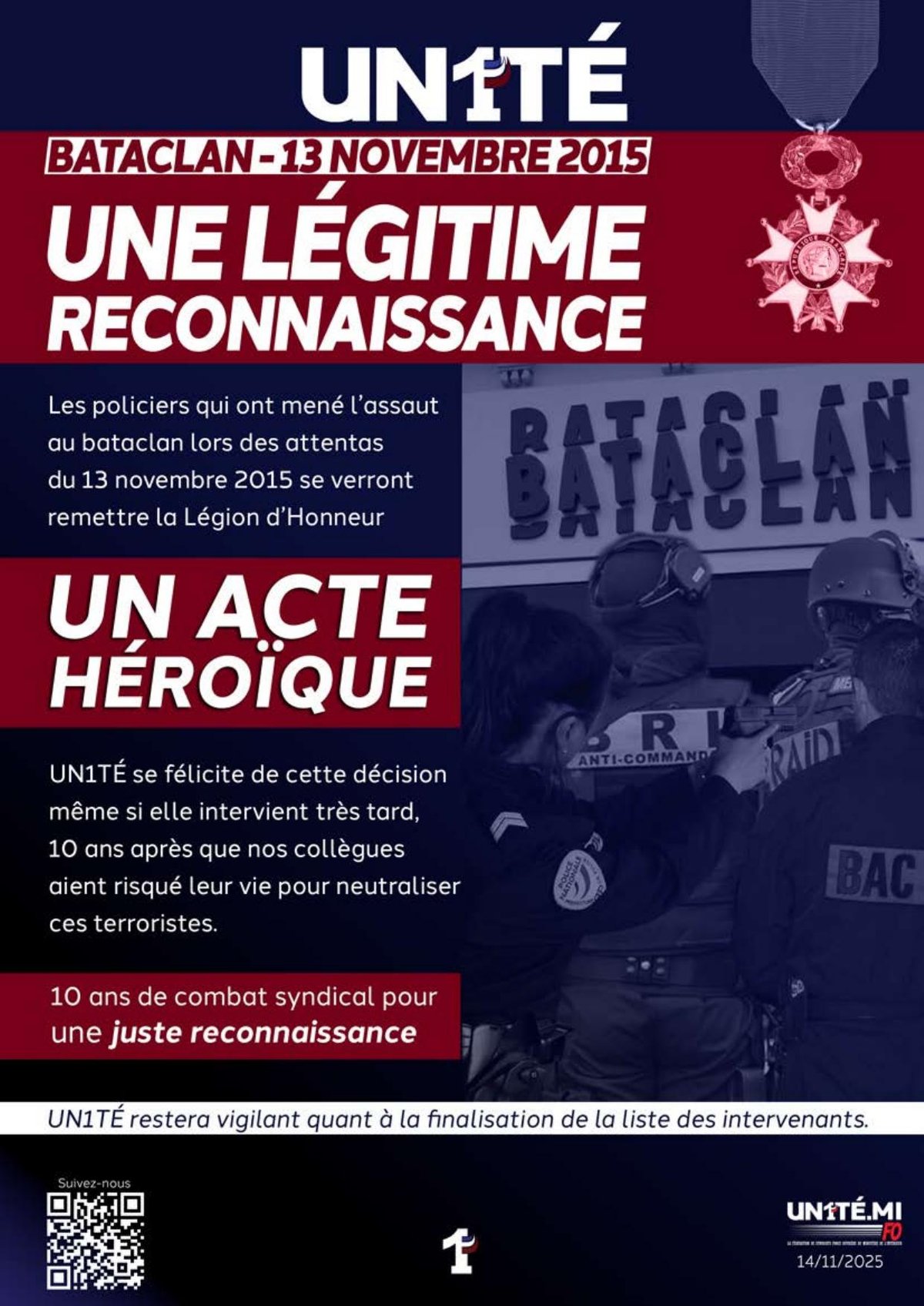 Bataclan - 13 novembre 2015, une légitime reconnaissance