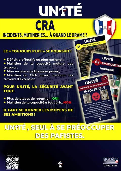 Aperçu — CRA - Incidents, mutineries… à quand le drame