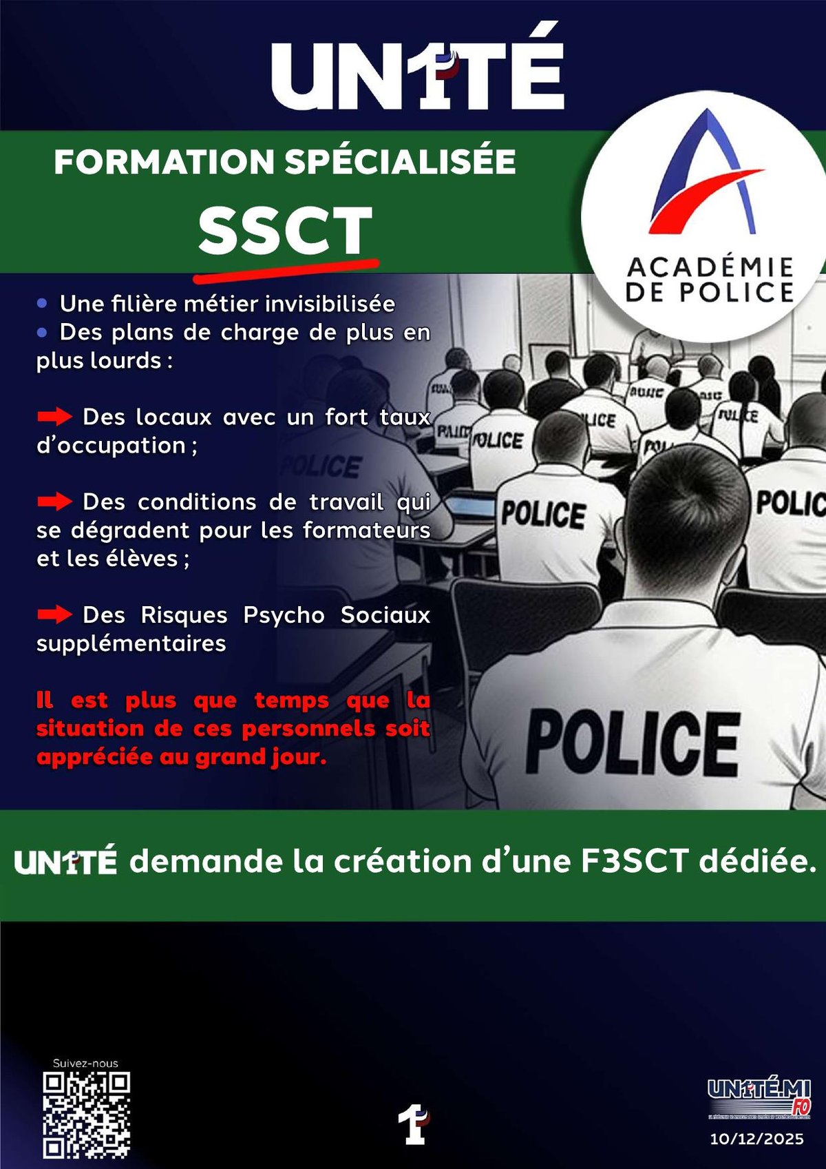 Formation spécialisée SSCT « académie de police »