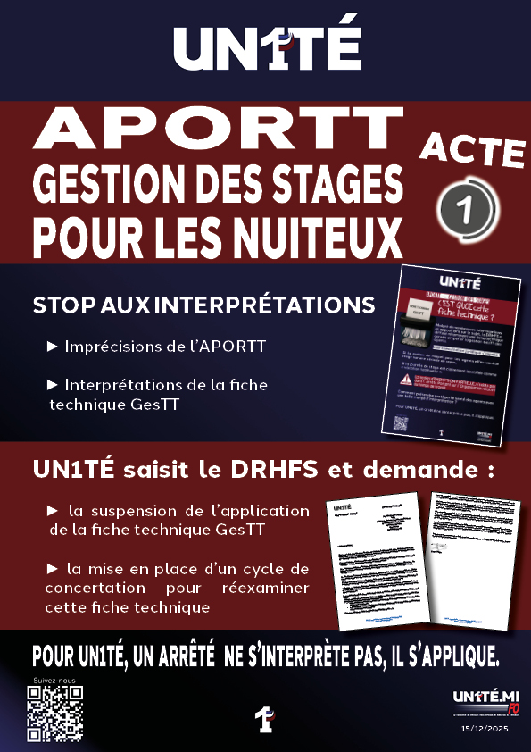 APORTT – GESTION DES STAGES POUR LES NUITEUX Acte 1