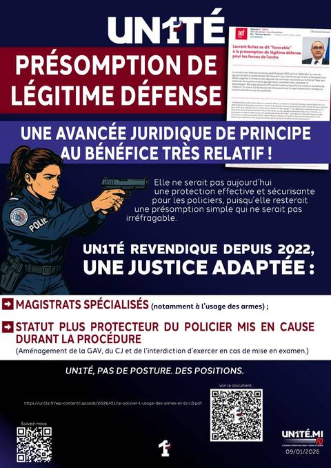 Aperçu — Présomption de légitime défense, une avancée juridique de principe au bénéfice très relatif !