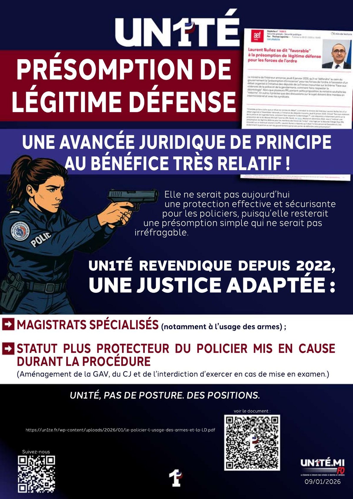 Présomption de légitime défense, une avancée juridique de principe au bénéfice très relatif !