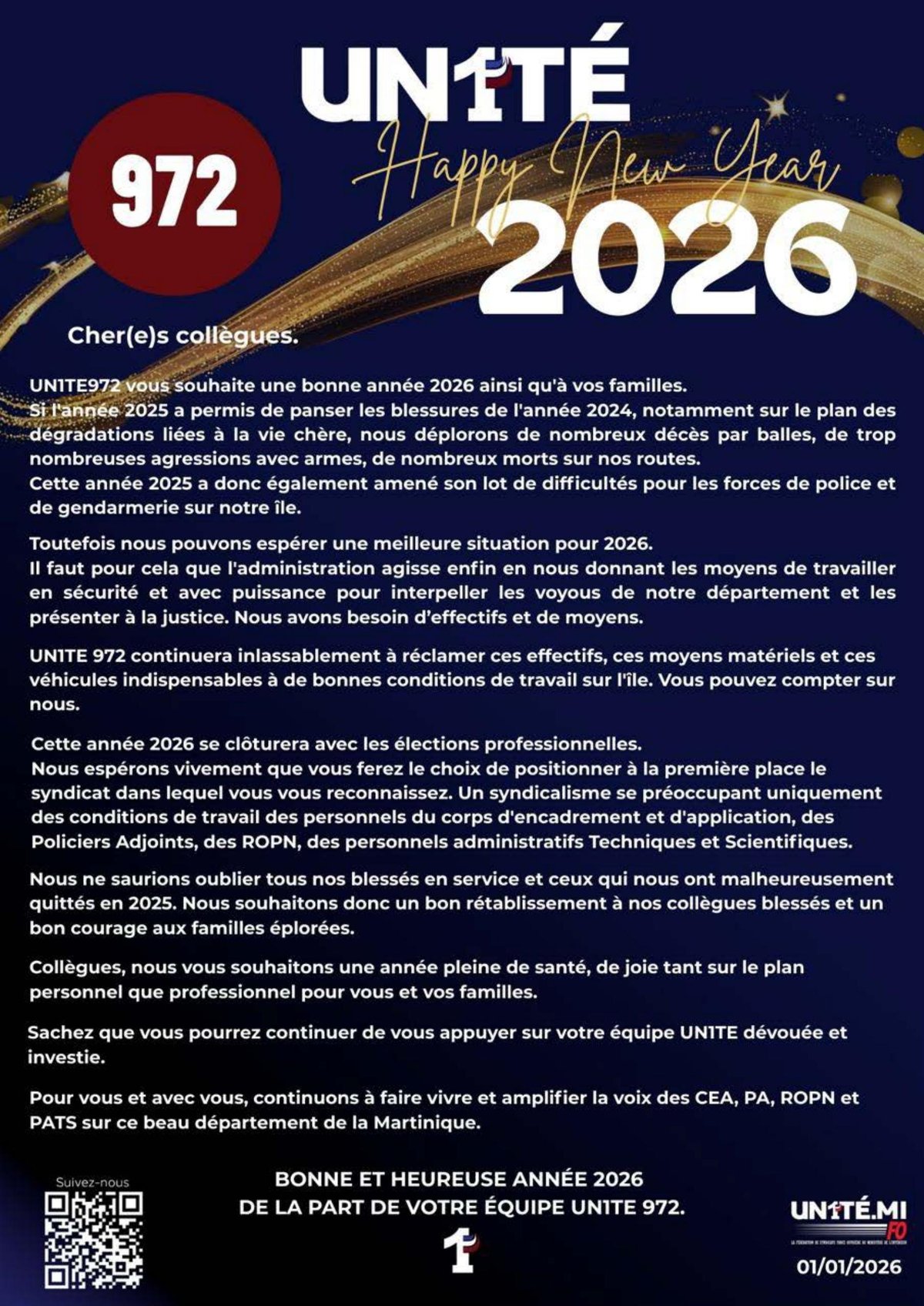 Vœux d'UN1TÉ 972