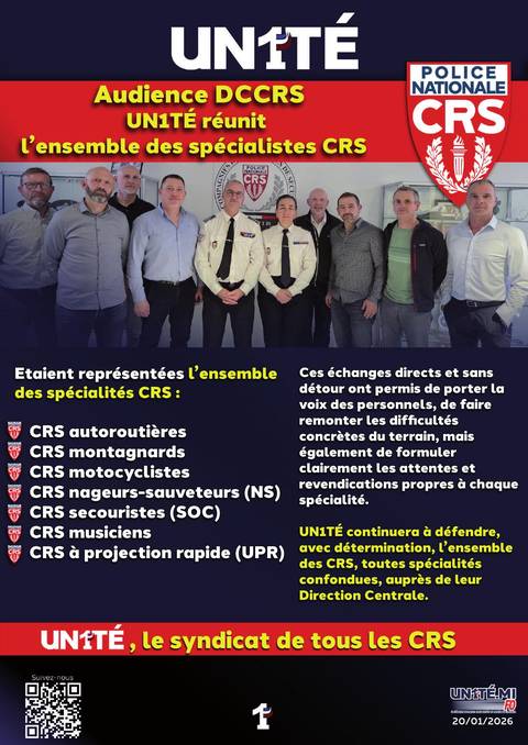 Aperçu — Audience DCCRS - UN1TÉ réunit l’ensemble des spécialistes CRS
