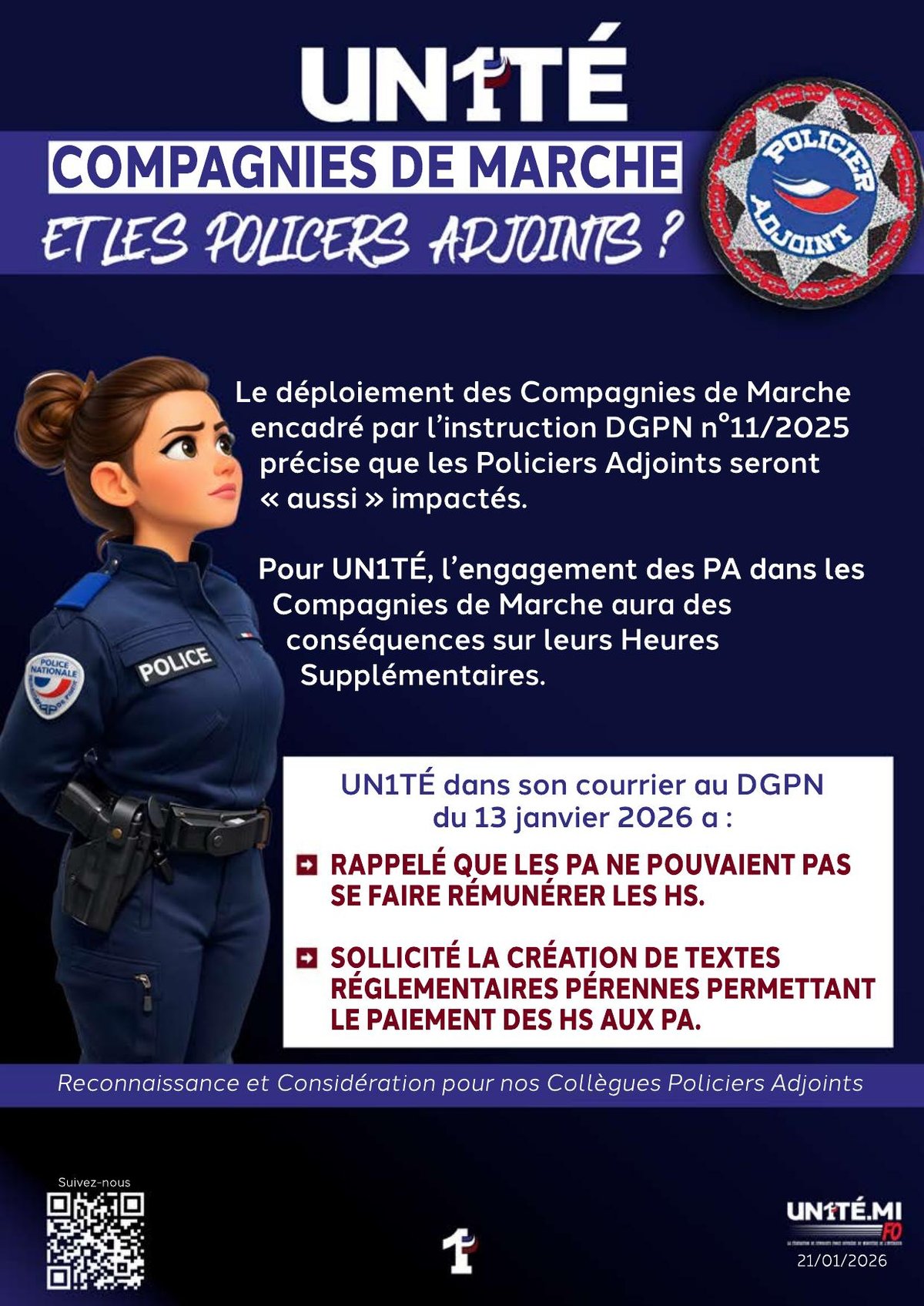 Compagnies de marche - Et les POLICERS ADJOINTS ?