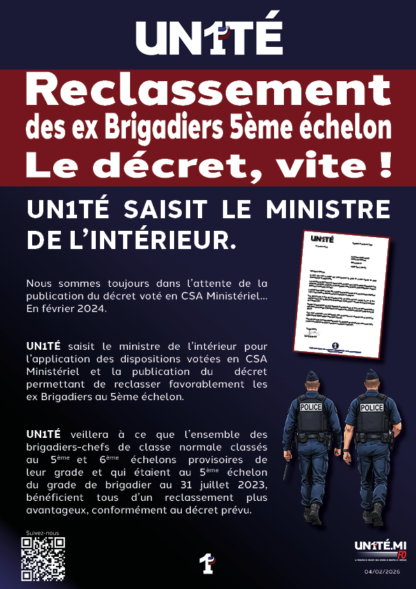 Reclassement des ex Brigadiers 5ème échelon