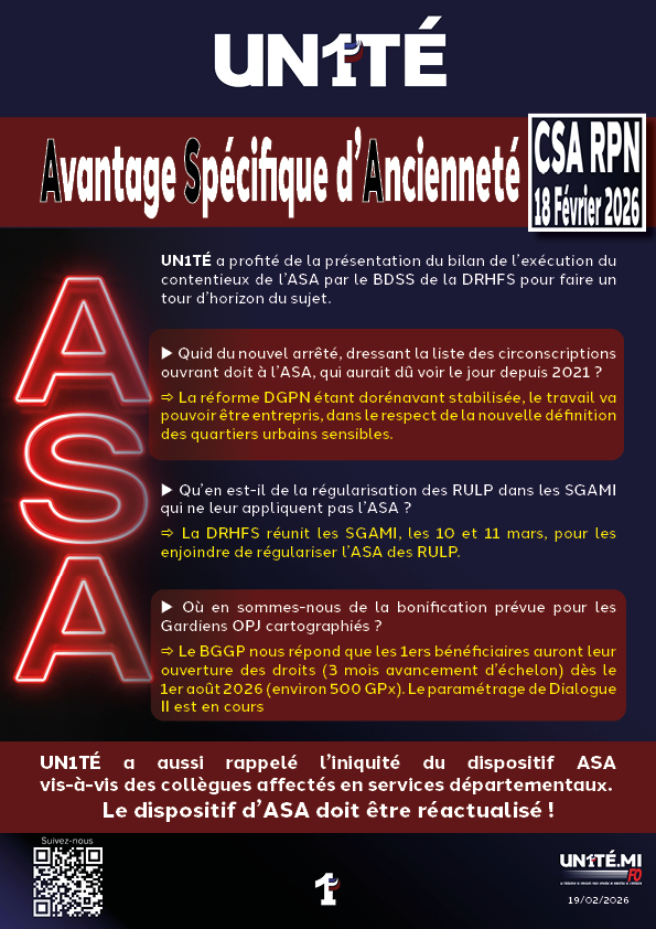 Avantage Spécifique d'Ancienneté