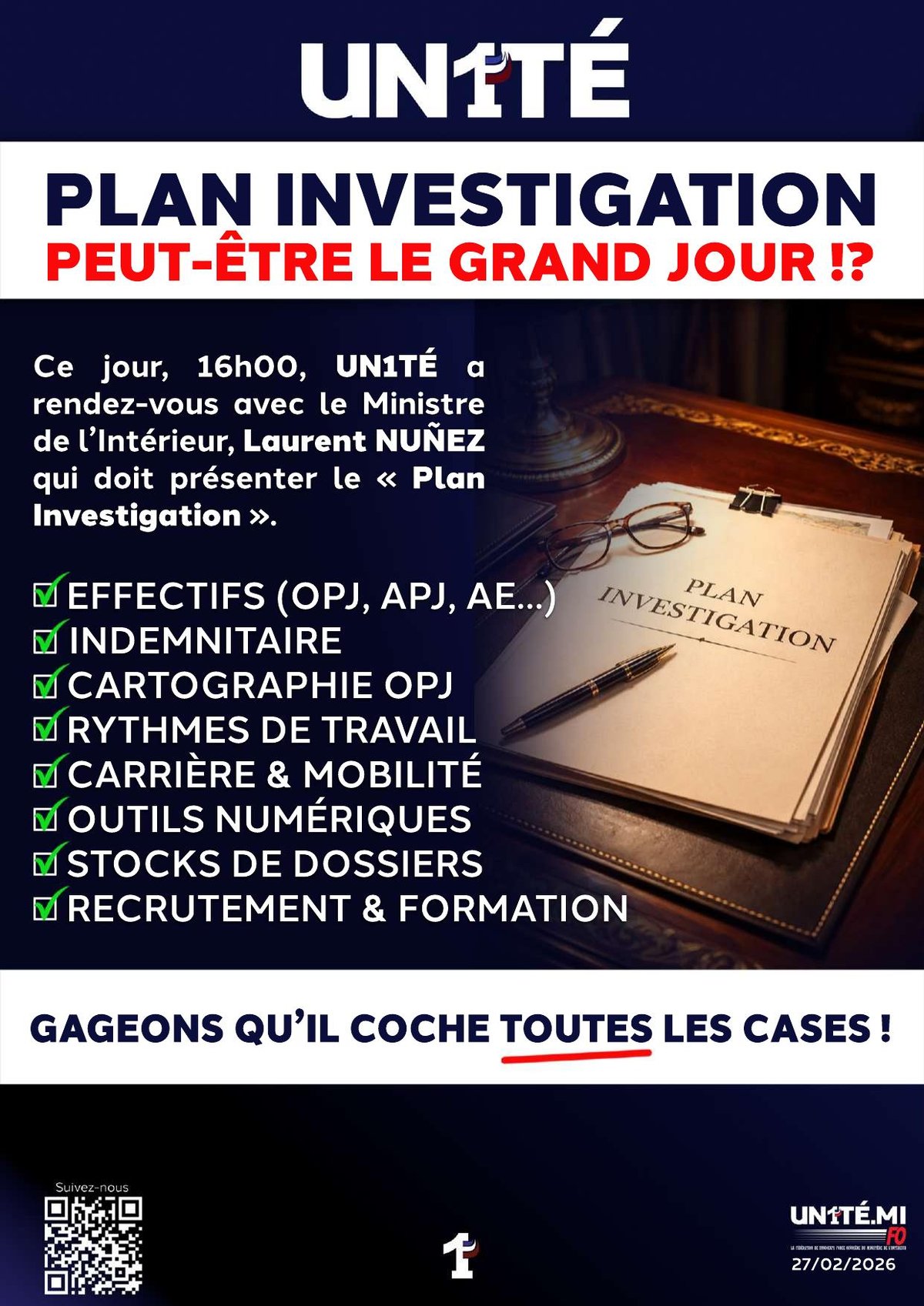 PLAN INVESTIGATION, PEUT-ÊTRE LE GRAND JOUR !?