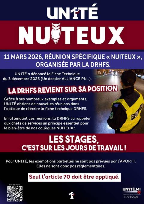 Aperçu — Nuiteux : 11 Mars 2026, réunion spécifique « NUITEUX », organisée par la DRHFS.