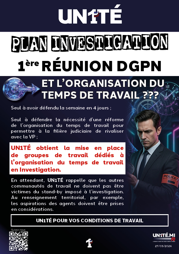 PLAN INVESTIGATION : 1ère RÉUNION DGPN