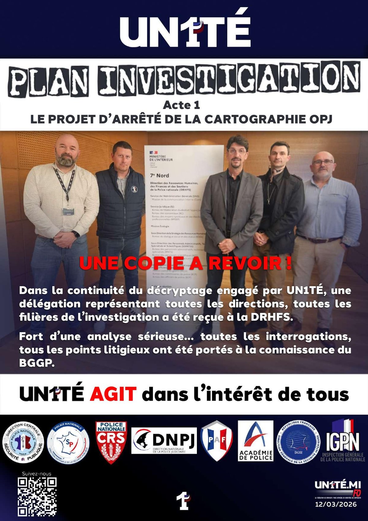 Plan investigation Acte 1 - LE PROJET D’ARRÊTÉ DE LA CARTOGRAPHIE OPJ