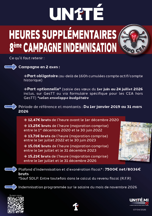 HS : 8ème CAMPAGNE INDEMNISATION