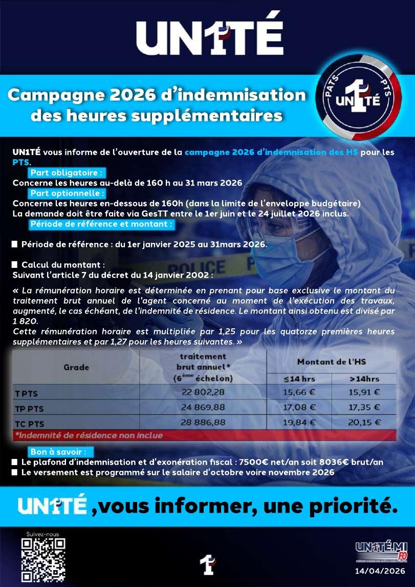 Campagne 2026 d’indemnisation des heures supplémentaires