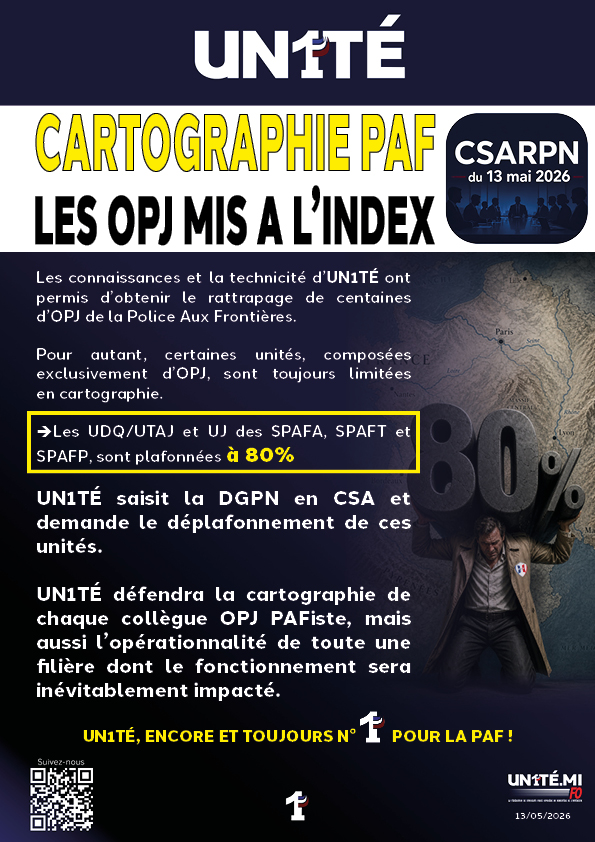 CARTOGRAPHIE PAF : LES OPJ MIS A L’INDEX