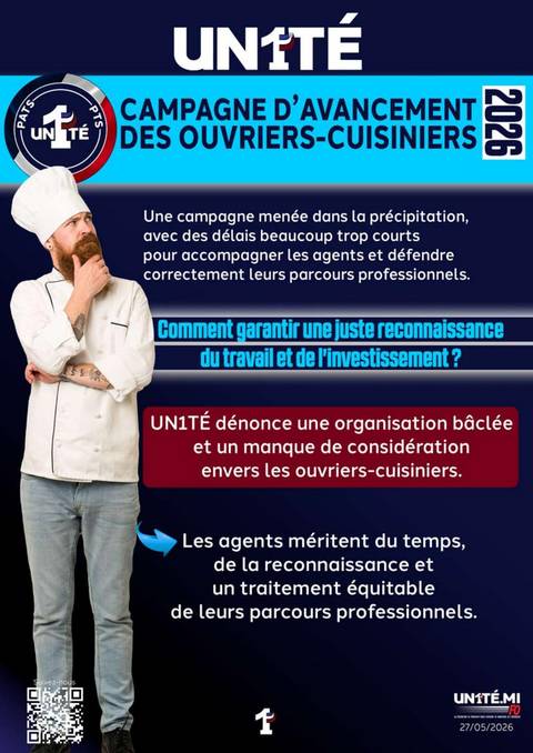 Aperçu — Campagne d'avancement des ouvriers-cuisiniers 2026