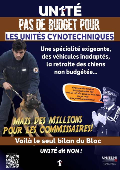 Aperçu — Pas de budget pour les Unités cynotechniques