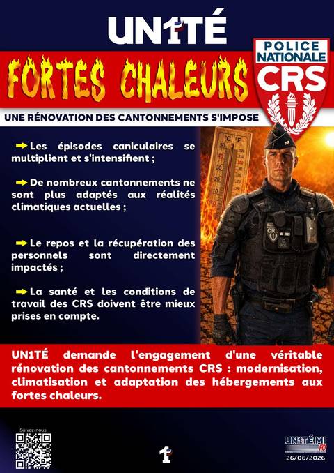 Aperçu — FORTES CHALEURS : UNE RÉNOVATION DES CANTONNEMENTS CRS S'IMPOSE.