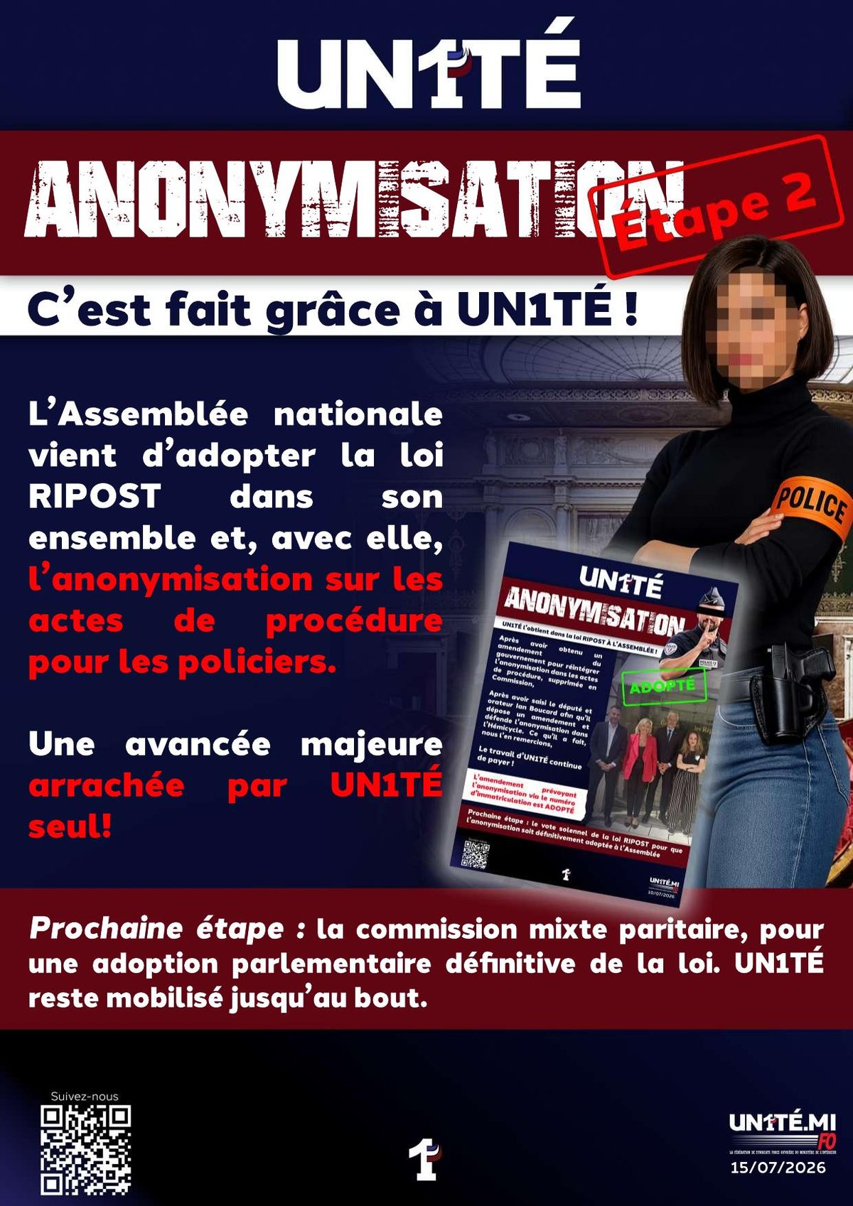 ANONYMISATION. Étape 2: C’est fait grâce à UN1TÉ !