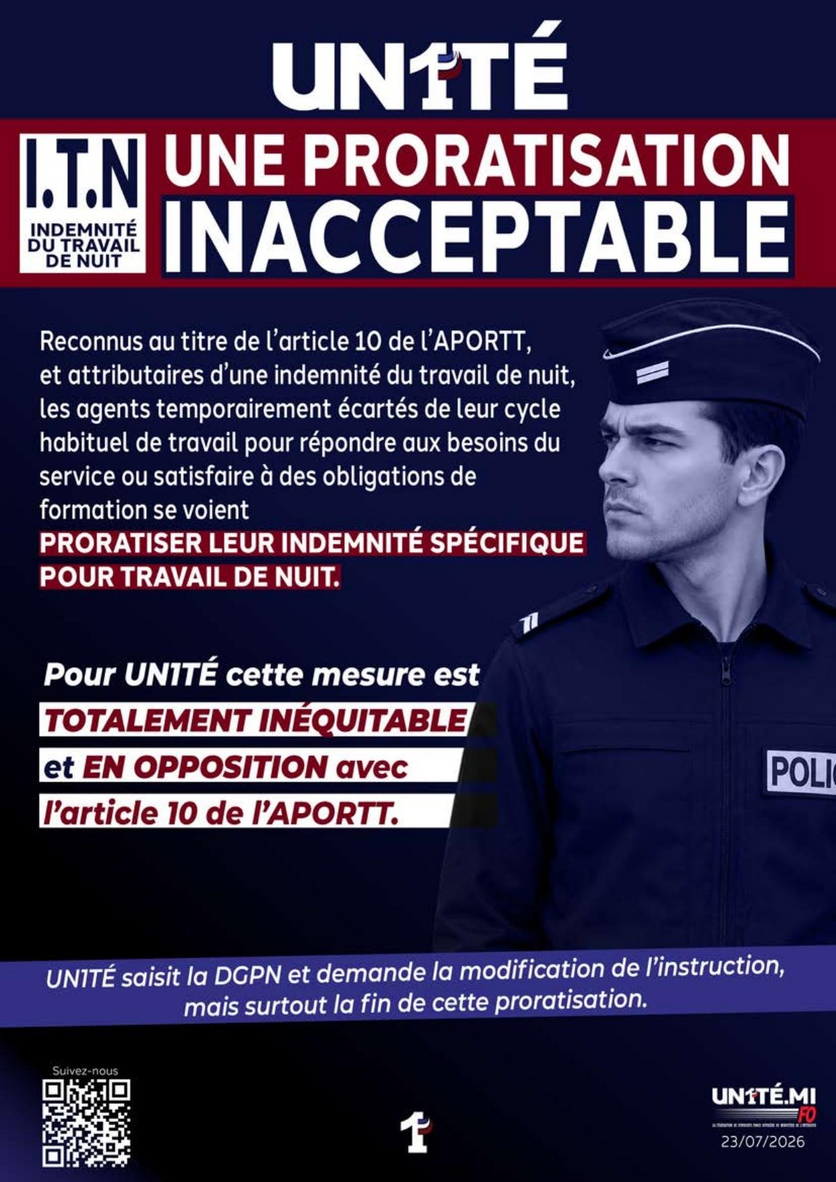 I.T.N : Une proratisation inacceptable