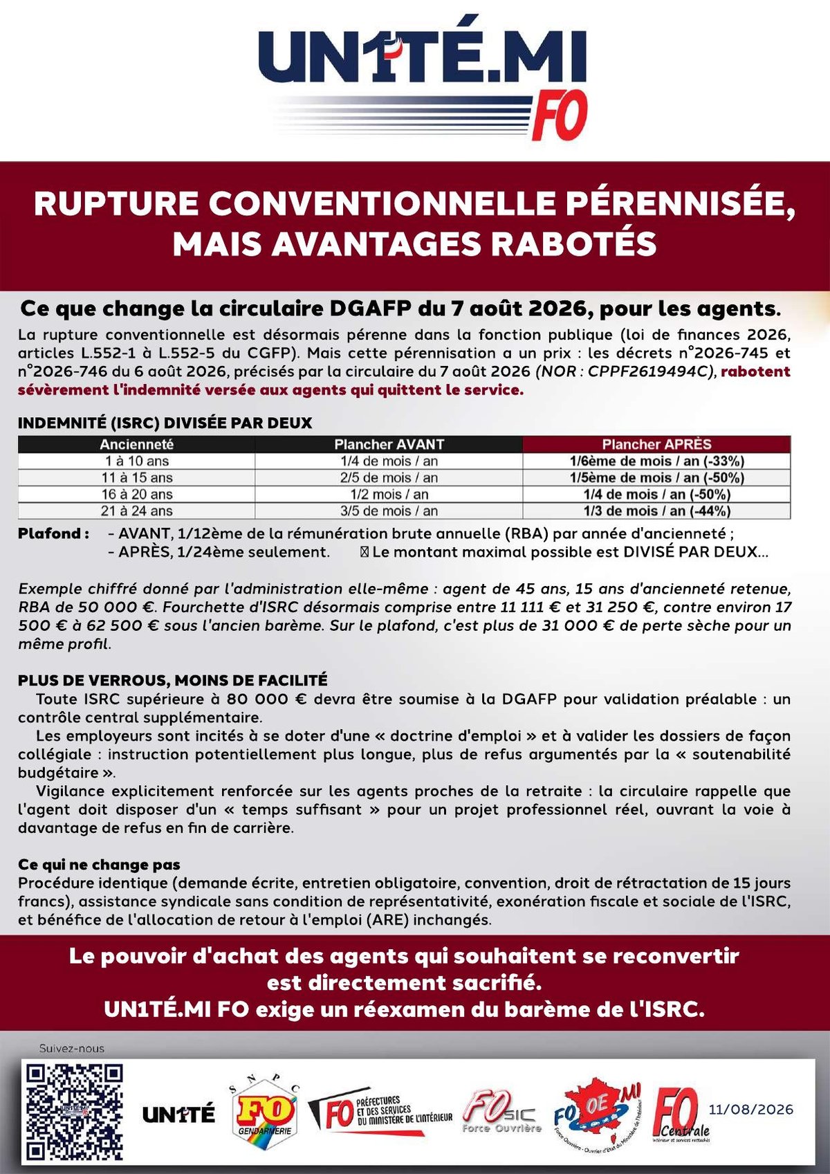 RUPTURE CONVENTIONNELLE PÉRENNISÉE, MAIS AVANTAGES RABOTÉS