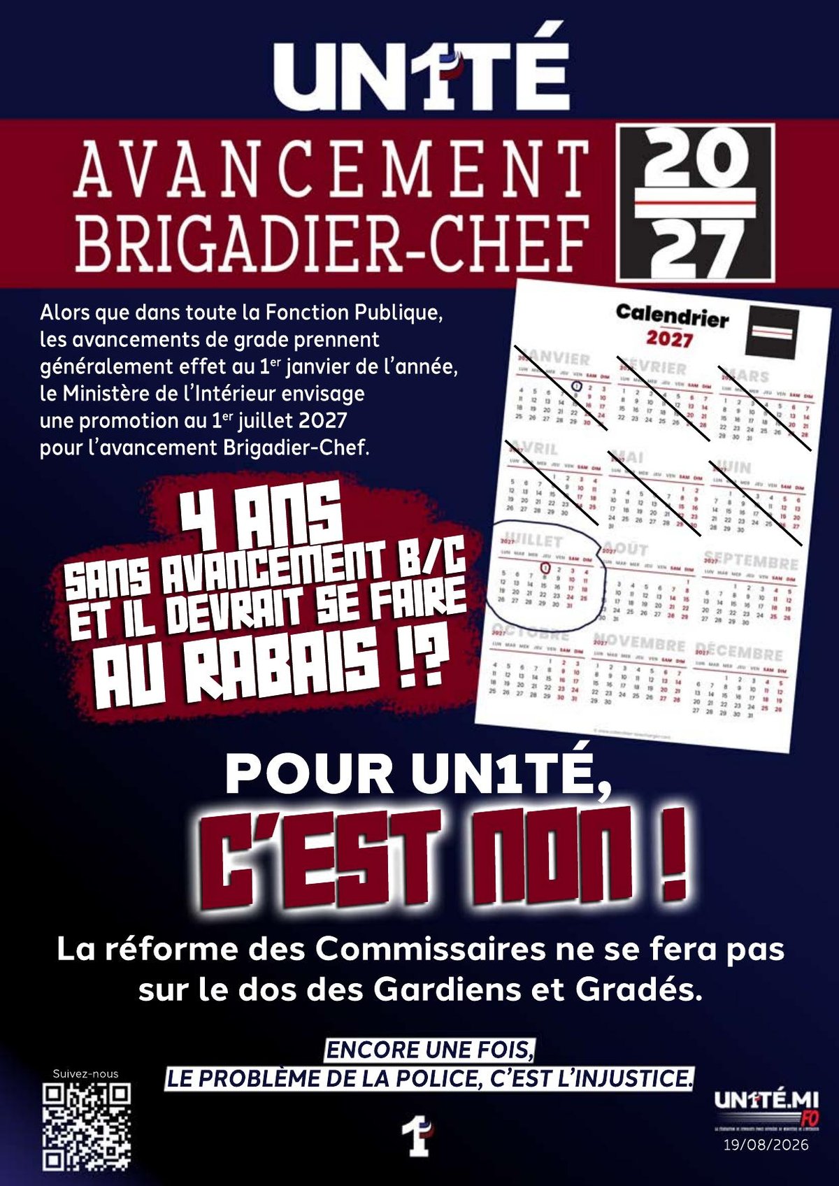 Avancement Brigadier-Chef 2027