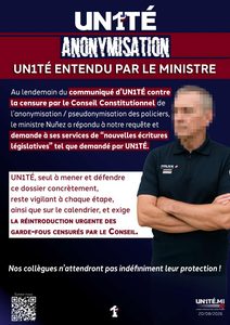 Aperçu — ANONYMISATION : UN1TÉ entendu par le ministre