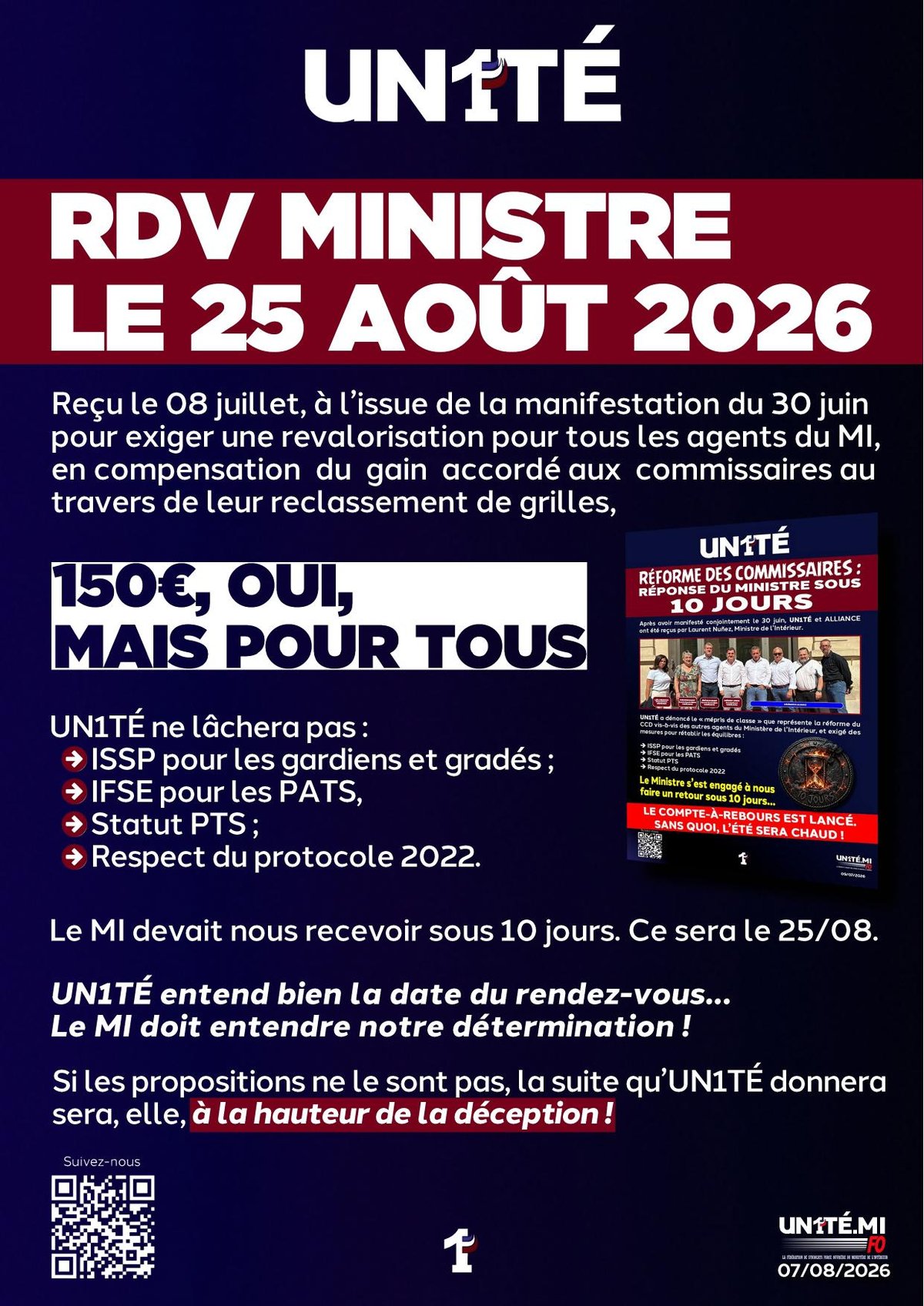 RDV MINISTRE le 25 août 2026